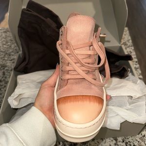 Rick owens drkshdw faded pink low sneaker 36.5